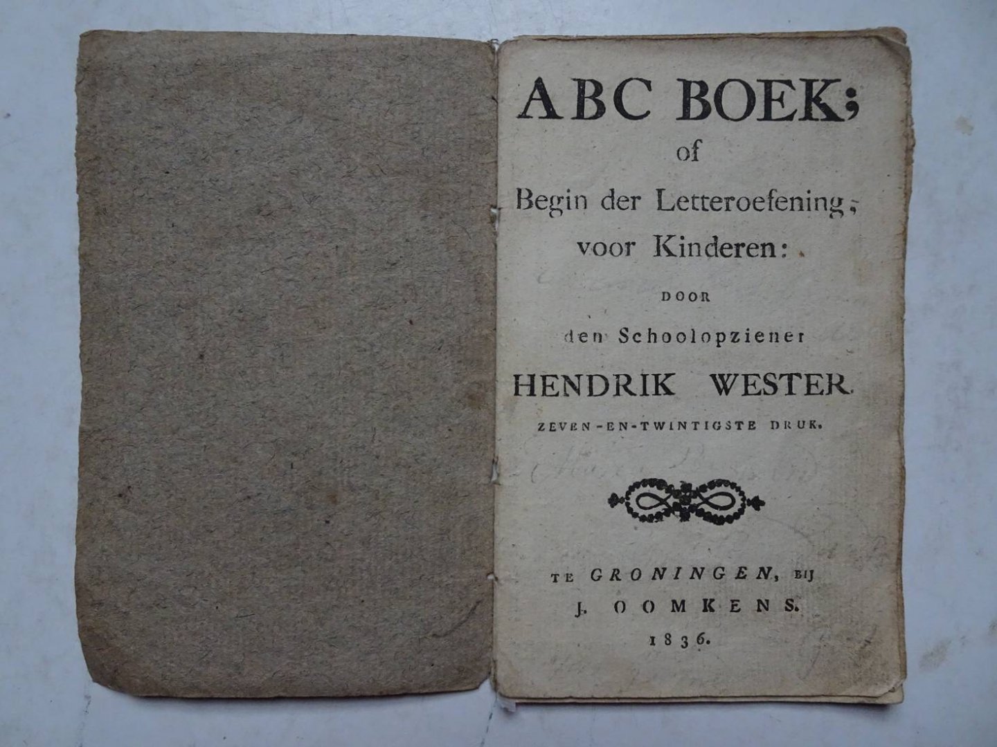 Wester, Hendrik. - ABC boek; of begin der letteroefening voor kinderen.