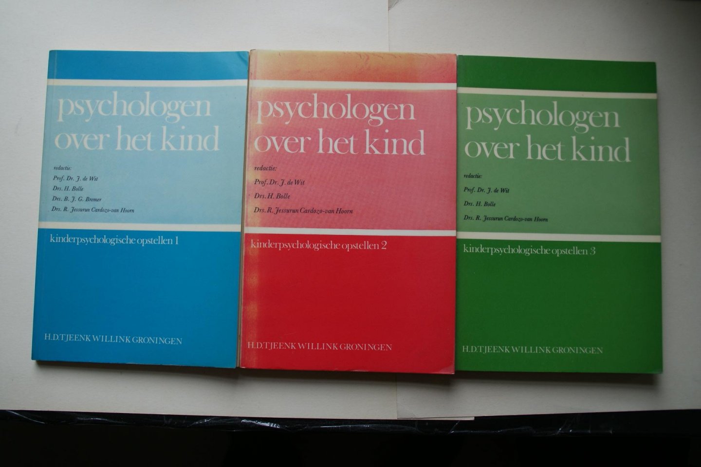 Dr. J. de Wit; Bolle, Drs. H.; Jessurun Cardozo- van Hoorn, Drs. R. - 3 boeken "Kinderpsychologie" : Psychologen Over het Kind kinderpsychologische opstellen
