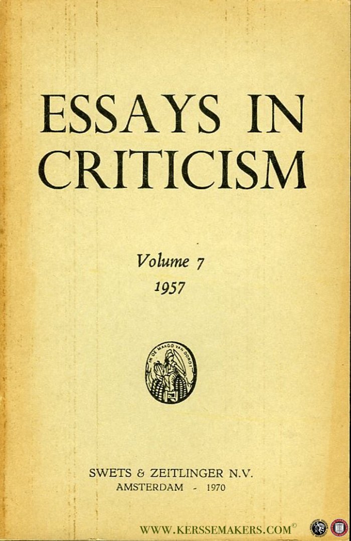 AA - Essays in Criticism. A Quarterly Journal of Literary Criticism. Volume 7, 1957.