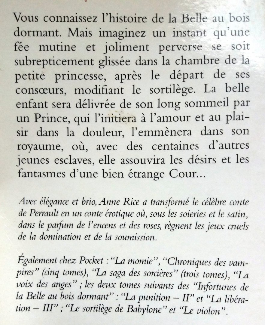 Rice, Anne - Les infortunes de la Belle au bois dormant (Tomes I, II, III) - (Tome I: L'initiation - Tome II: La punition - Tome III: La libération) (FRANSTALIG)