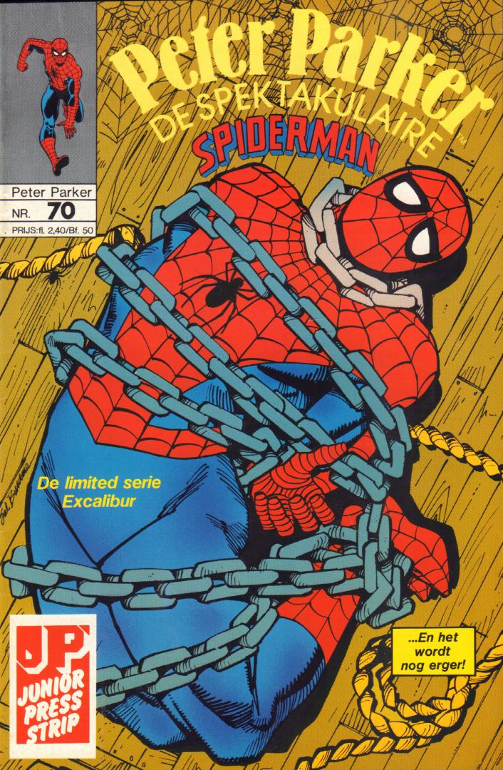 Junior Press - Peter Parker, de Spektakulaire Spiderman nr. 070, De limited serie Excalibur, geniete softcover, zeer goede staat