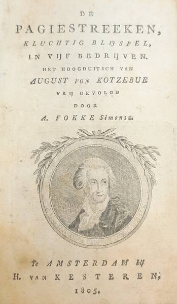 KOTZEBUE, AUGUST VON. - De pagiestreeken. Kluchtig blijspel, in vijf bedrijven.