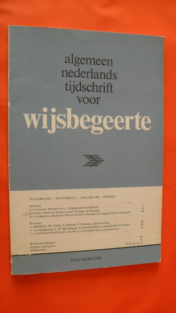 Redactie - Algemeen Nederlands Tijdschrift voor Wijsbegeerte