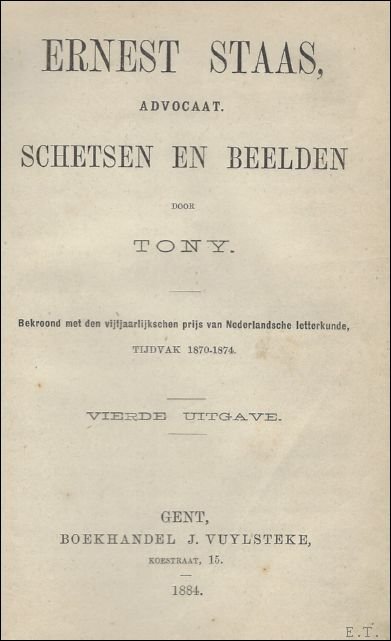 BERGMANN, ANTON. - ERNEST STAAS ADVOCAAT.