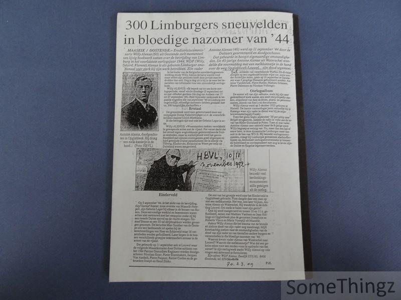 Alenus, Willy D.F. - Walküre-Oproep, Duitse stormtroepen, parachutisten en Waffen-SS in Limburg. Deel I: Houthalen-Helchteren.