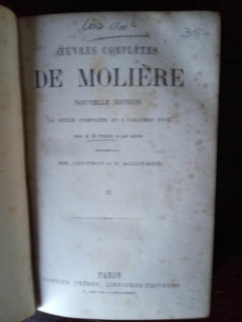 Molière - Oeuvres Complètes de Molière. Tome II - samengesteld door  Geffroy - Allouard, H
