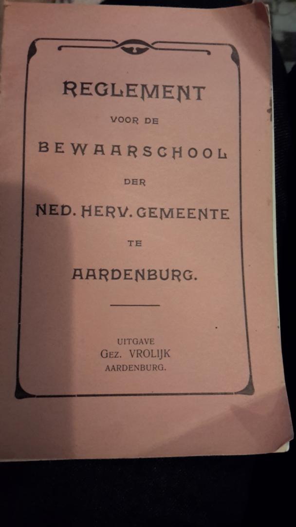 Onbekend - Reglement voor de bewaarschool der Ned. Herv. Gemeente te Aardenburg