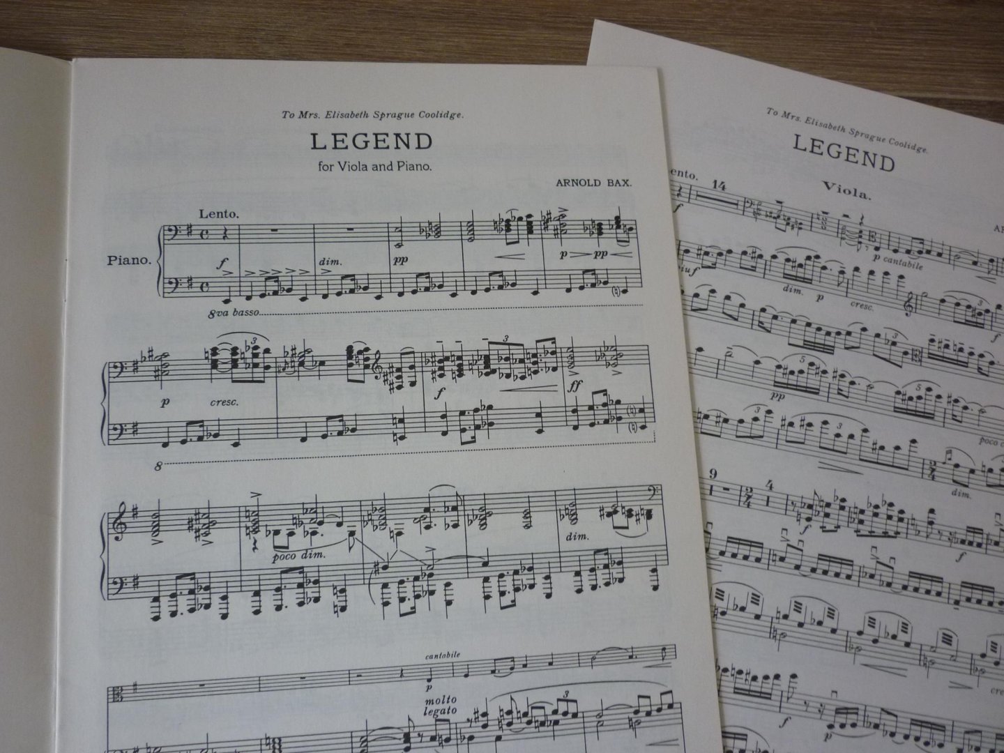 Bax; Arnold - Legend for Viola & Piano - Centenary Edition