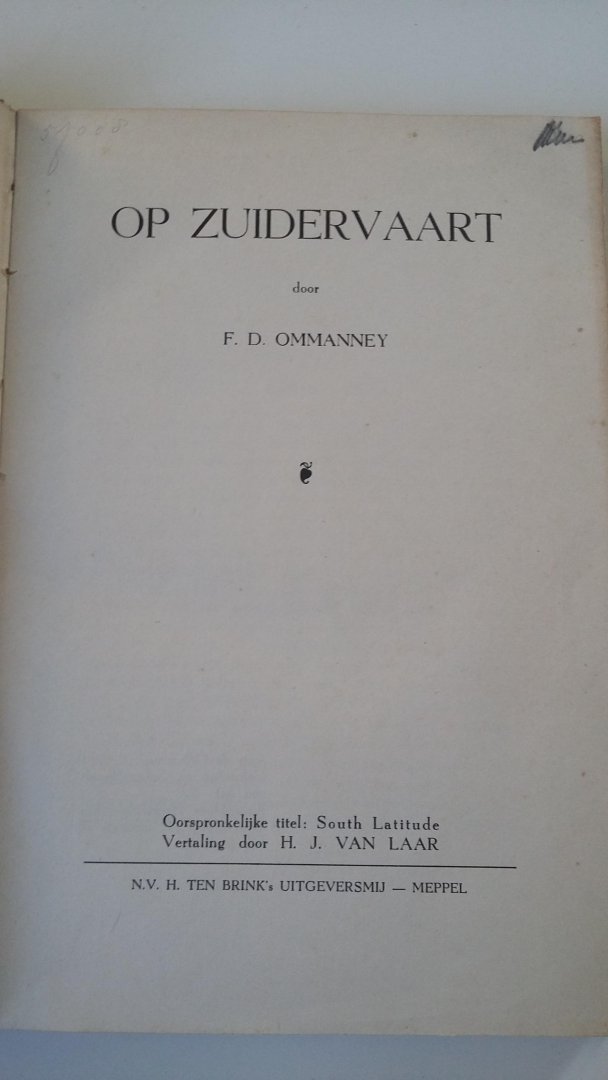 Ommanney, F.D. - Op zuidervaart