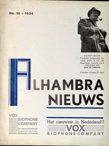 Alhambra: - [Filmprogramm] Alhambra-Nieuws. No, 10 - 1934
