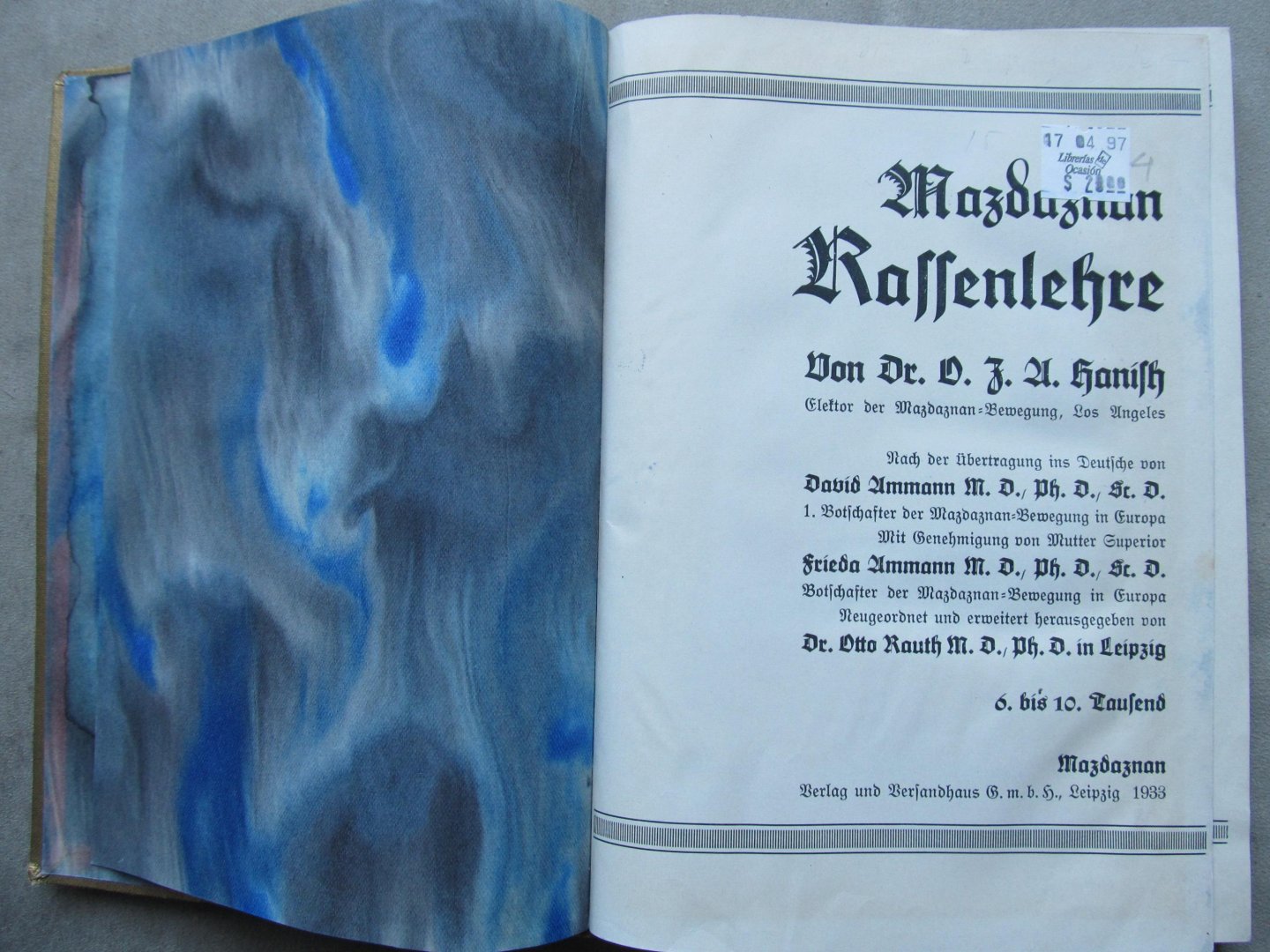 Hanish, Dr. O.Z.A. - MAZDAZNAN RASSENLEHRE