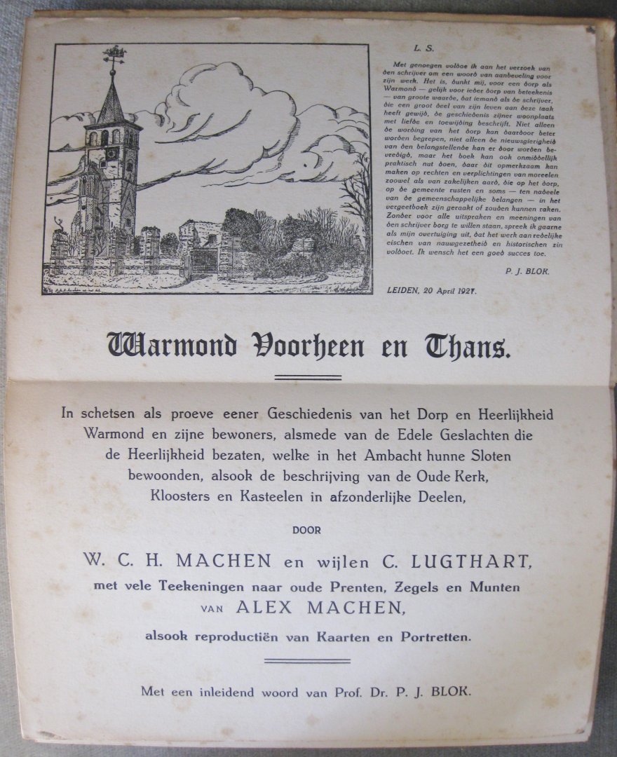Machen, Wm C. H. - Warmond voorheen en Thans   -  De geschiedenis der Oude Sint-Matthijskerk  -  Deel 1