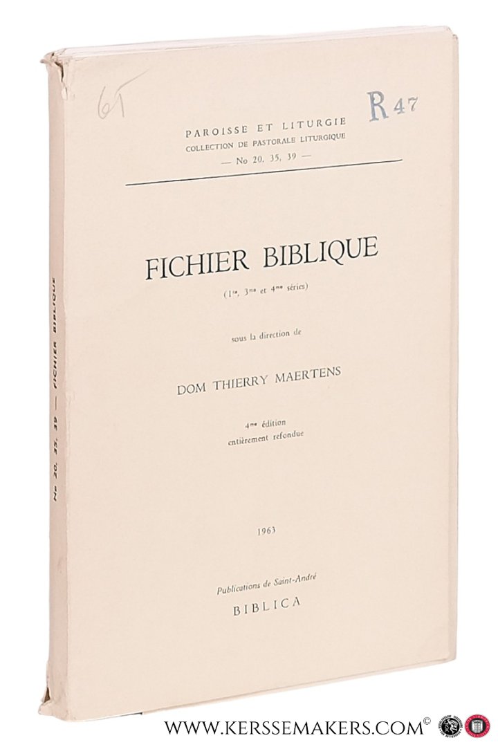 Maertens, Thierry. - Fichier Biblique (1re, 3me et 4me séries) 4me édition entièrement refondue.