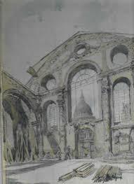 Fletcher, Hanslip - Bombed London. A Collection of 38 Drawings of Historic Buildings Damaged During the Bombing of London in World War II