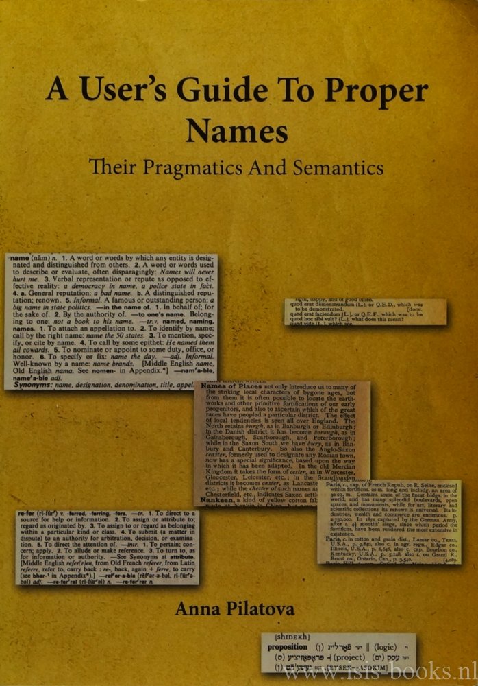 PILATOVA, A. - A user's guide to proper names. Their pragmatics and semantics.