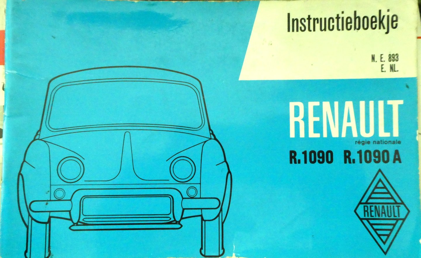 Renault - Renault Instructieboekje R1090 en R190A 1960