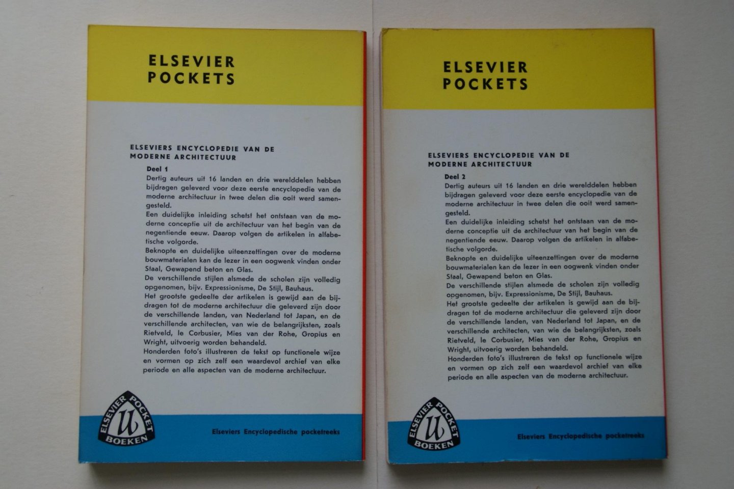 Hatje, Gerd - 2 boeken:  Elseviers Encyclopedie Van de Moderne Architectuur  2 delen compleet