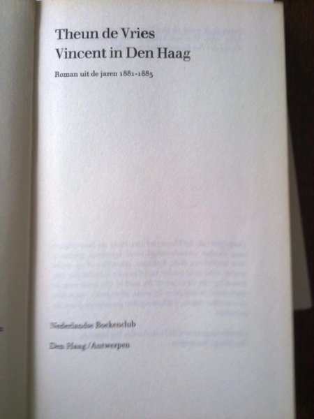 Vries, Theun de - Vincent in Den Haag (Ex.1)