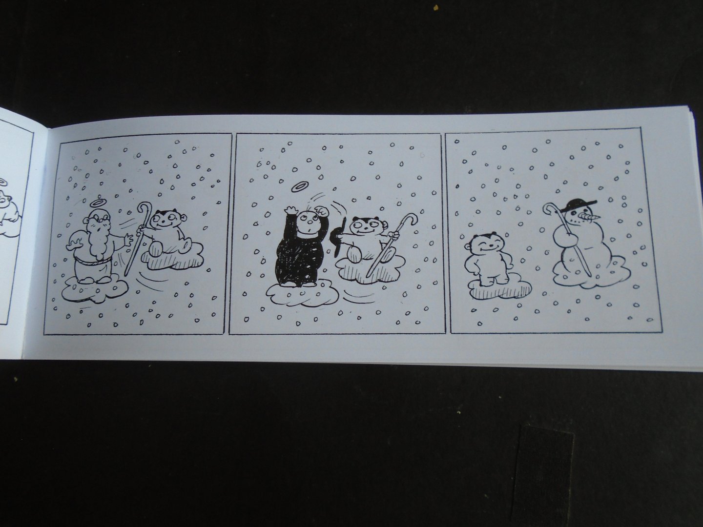 Carmaker, Clive - De Hummeltjes. Zwart wit strip zonder woorden.