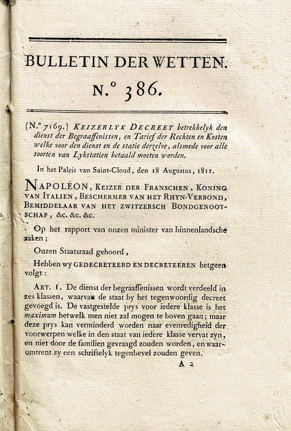 Napoleon - Bulletin der Wetten 384-387  (1811)