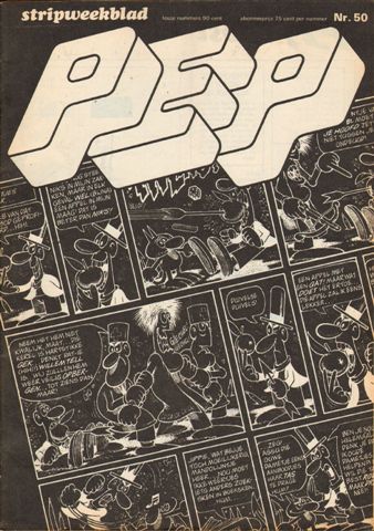 Diverse auteurs - PEP 1973 nr. 50, stripweekblad, 14 december met o.a. DIVERSE STRIPS  ( ASTERIX/BLUEBERRY/KRAAIENHOVE/LUCKY LUKE/TITUS/LUC ORIENT)/URIAH HEEP (1 p.)/   POSTER/UITHALER DINOSAURUS (2 p.)/GIUSEPPE (COVER TEKENING) , goede staat