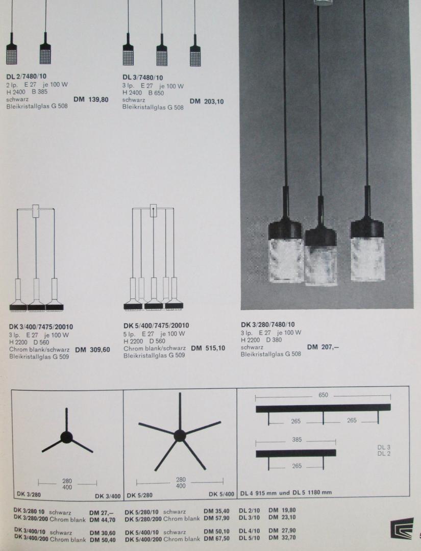 Gebrueder Cosack, Fabrik fuer moderne Raumleuchten - Beknopte Catalogus 65  (132)  Cosack Leuchten met hanglampen, chandeliers, wandlampen, burolampen, tafellampen