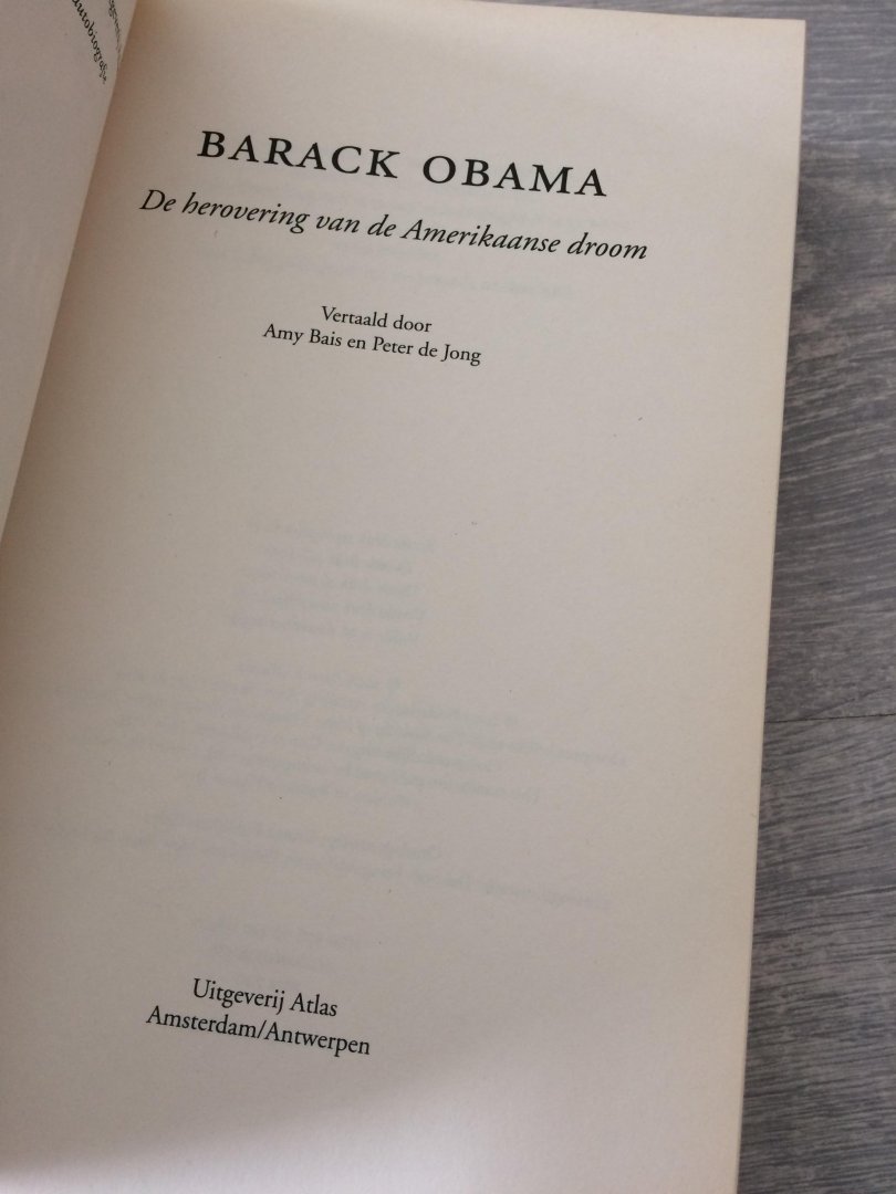 Obama, Barack - De herovering van de Amerikaanse droom
