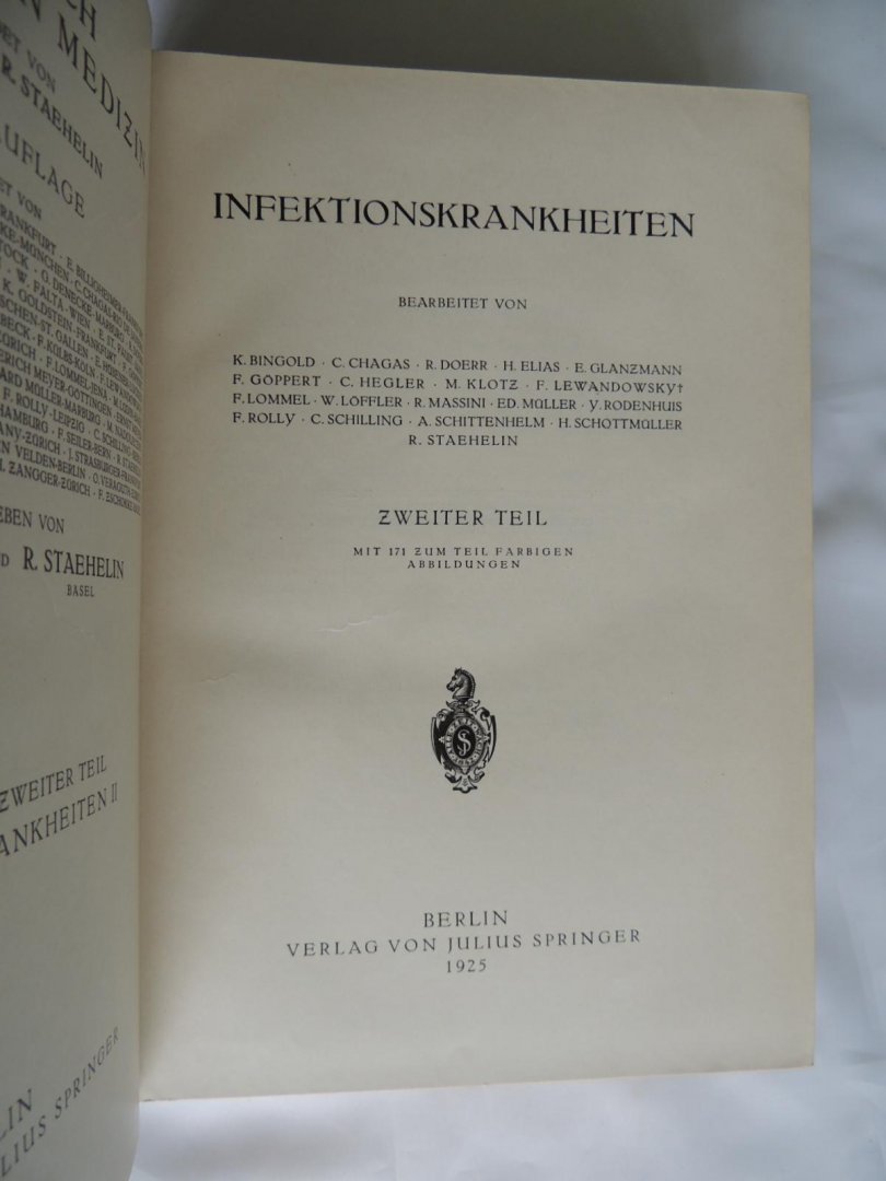 Mohr, Staehelin, Bingold, Chagas, Doerr - Handbuch der inneren Medizin - infektionskrankheiten I