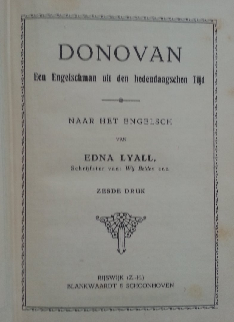 Lyall, Edna - Donovan (Een Engelschman uit den hedendaagschen Tijd)