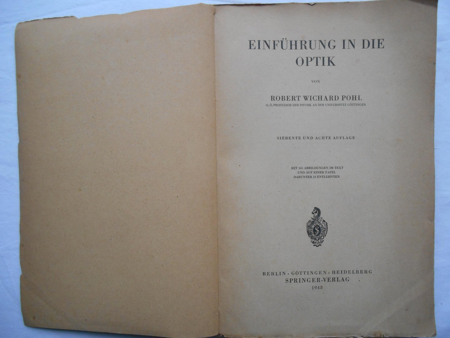 Pohl, R.W. - Einführung in die Optik.