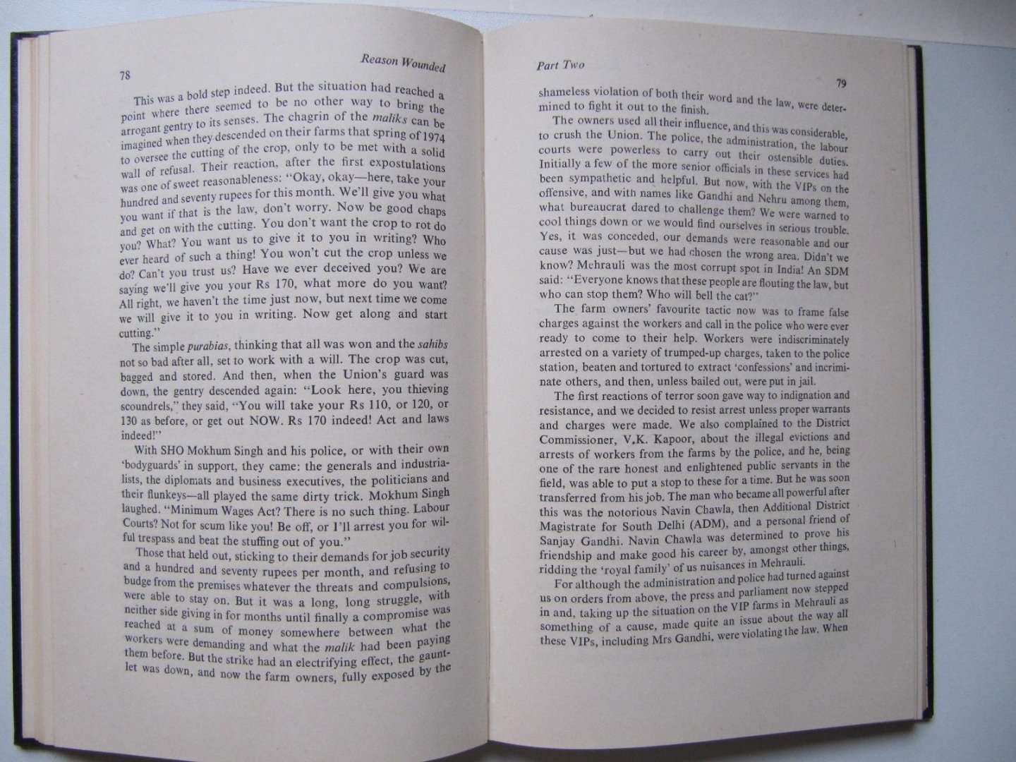 Primila Lewis - Reason Wounded - An experience of India's Emergency