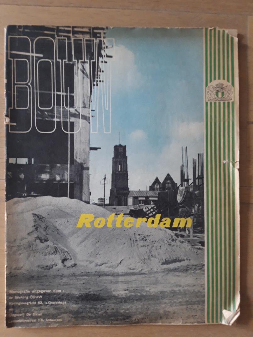 Oud, P.J., C. van Traa, J. Rutgers, J. Bakema, W.F. Lichtenauer, J.H. van de Broek, S.J. van Embden, N.Th. Koomans, Rein H. Fledderus, J.P. Mazure, C. van Gelderen en M.C. Hoenkamp - Bouw Rotterdam, monografie uitgegeven door Stichting Bouw ter gelegenheid van de Rotterdamse Opbouwdag op 18 mei 1947