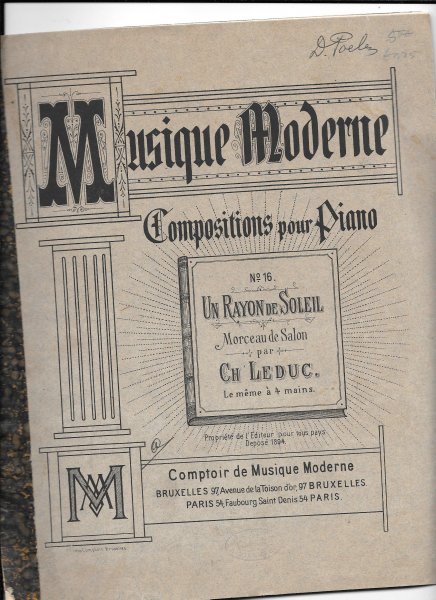 Leduc, Ch - Musique Moderne; compositions pour piano
