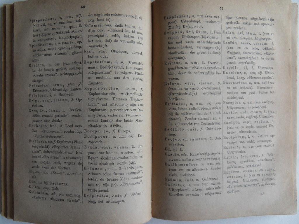 Opwijrda, R.J. - Latijnsch-Nederlandsch Woordenboek op de Pharmacopoea Neerlandica Editio II. met beknopte omschrijving van Kunstwoorden en Eigennamen.