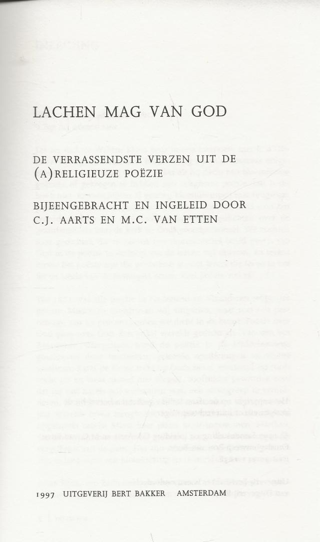 Bij een gebracht en ingeleid door C.J. Aarts M.C. van Etten - Lachen mag van God