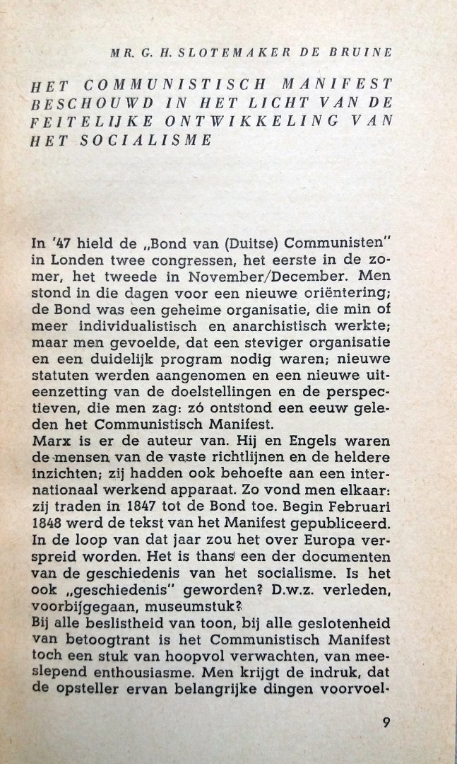 Slotemaker de Bruine, Mr. G.H. - Het signaal van 1848 (Betekenis en invloed van het communistisch manifest)