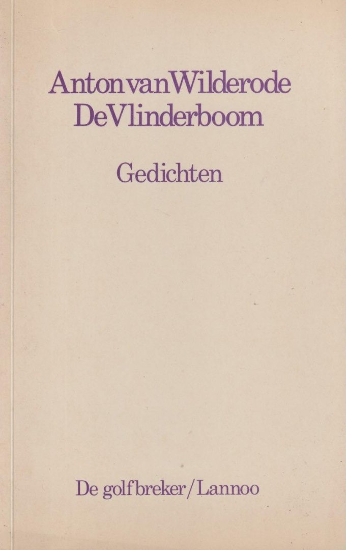 Wilderode, Anton van - De vlinderboom: Gedichten