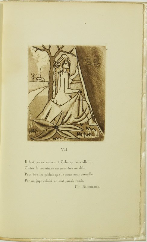 BAUDELAIRE, C. - A une  courtisane. Poème inédit de Charles Baudelaire publié d'après le manuscript original et orné de huit eaux-fortes par Creixams.
