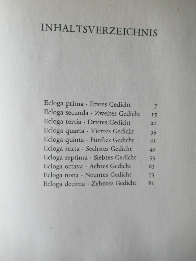 Vergilius (Ebener Dietrich samenst) - Vergil Hirtengedichten. Lateinisch und Deutsch