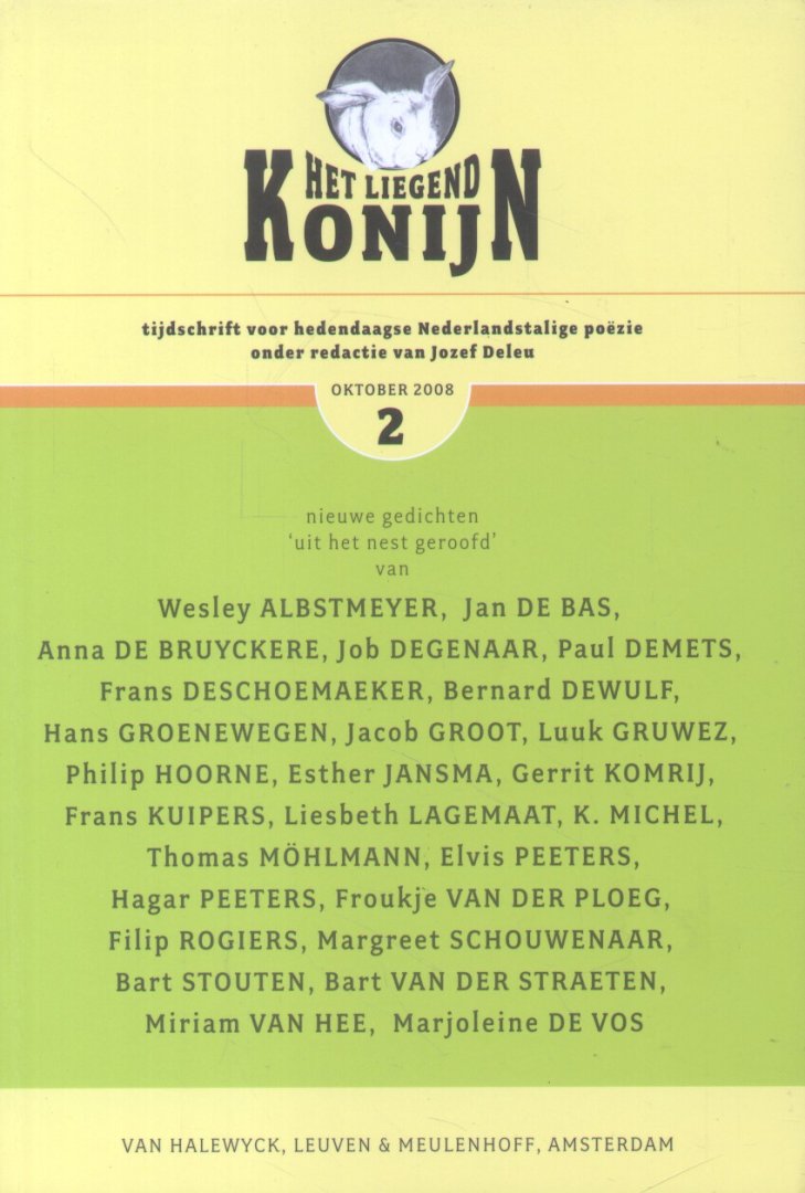 Deleu, Jozef (redactie) - Het Liegend Konijn 2 (oktober 2008). Tijdschrift voor hedendaagse Nederlandstalige poëzie.