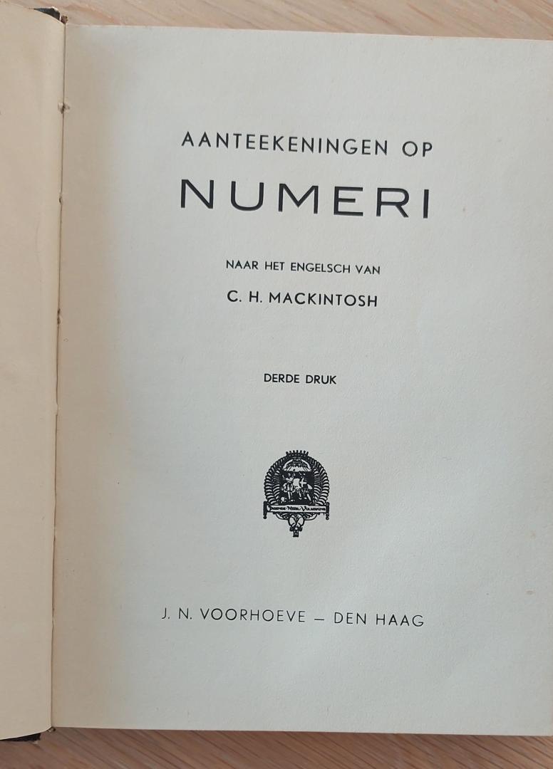 naar het Engelsch van C.H. Mackintosch - Aantekeningen op  NUMERI