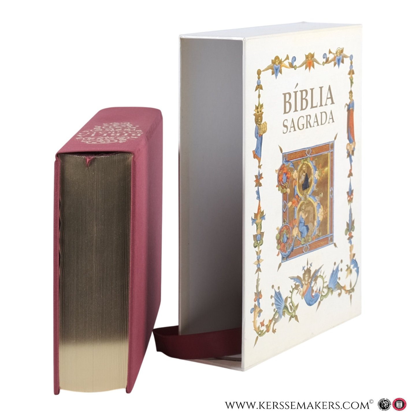Oliveira, Raimundo de / Joao Gomes Filipe / Lamberto Schiatti (eds.). - Bíblia Sagrada. Com ilustrações "Bible de Sens" dos séculos XIV e XV.