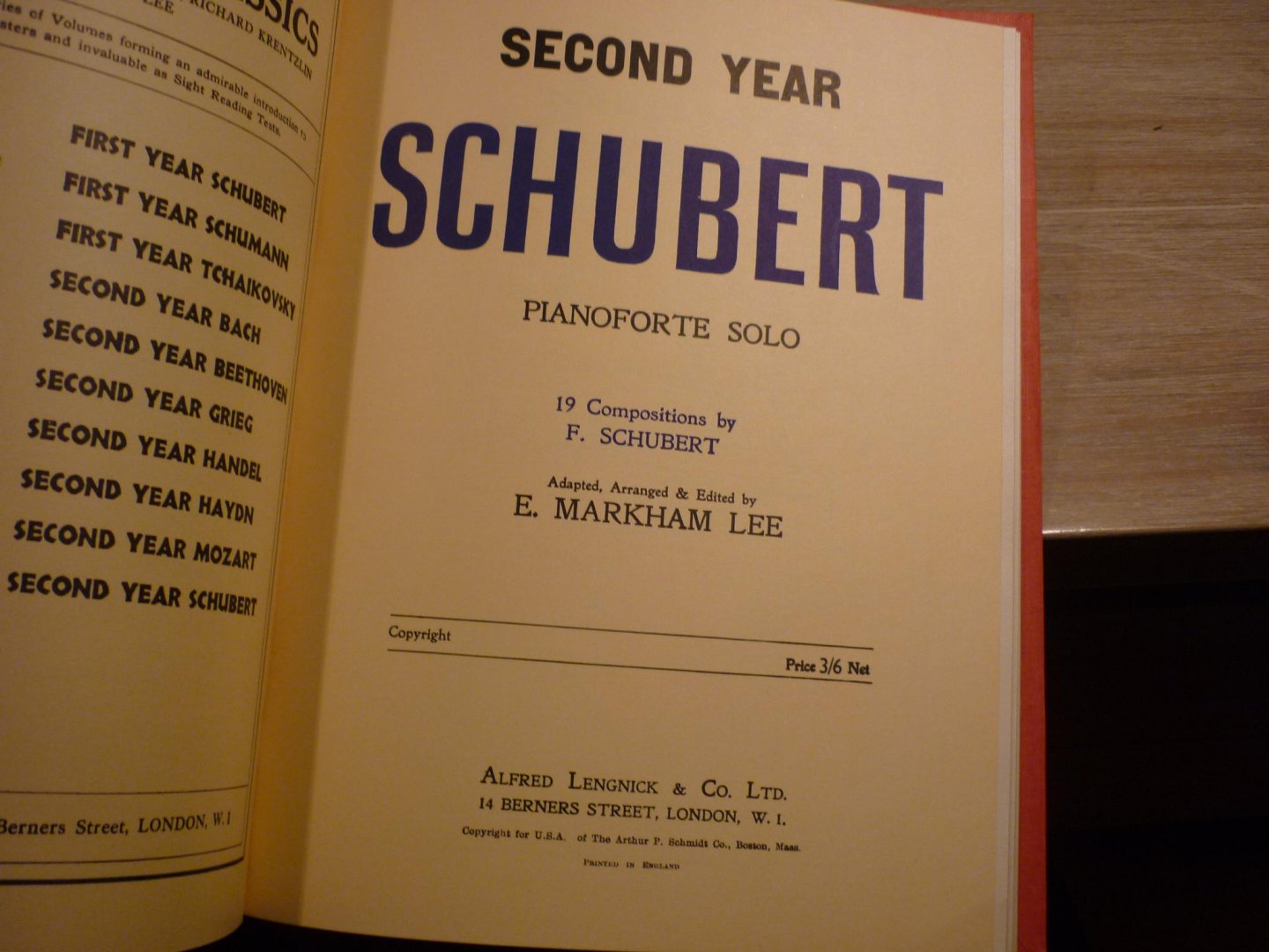 Beethoven / Schubert / Schumann; Mendelssohn - First Year Beethoven  //  Second Year Beethoven  //  First Year Schubert  // Second Year Schubert  //   First Year Mendelssohn  // First Year Shumann