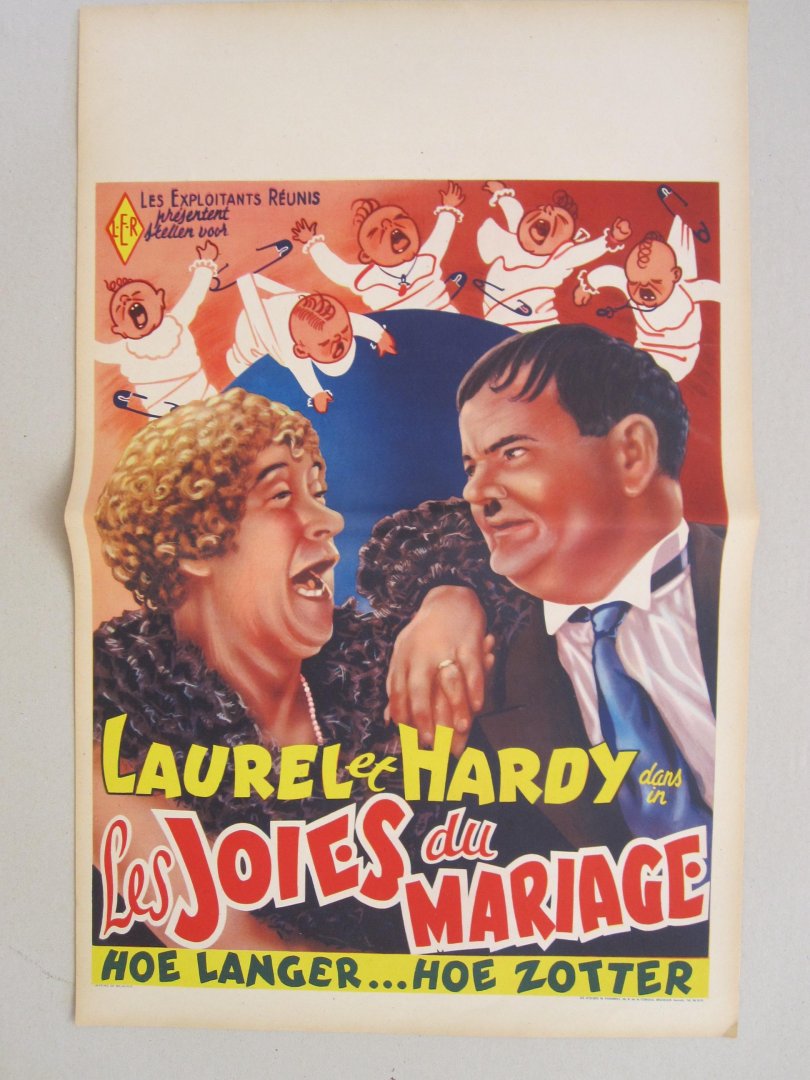Laurel & Hardy - Poster Les Joies du Mariage / Hoe langer ... hoe zotter