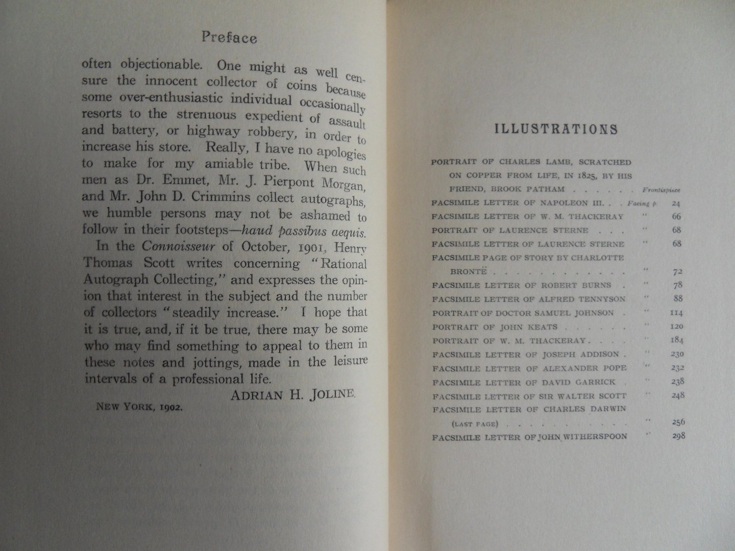 Joline, Adrian, H. - Meditations of an Autograph Collector.