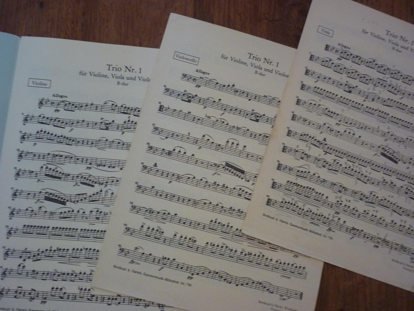 Schubert; Franz (1797–1828) - Trio nr. 1 in B-dur; fur Violine, Viola und Violoncello - D 471