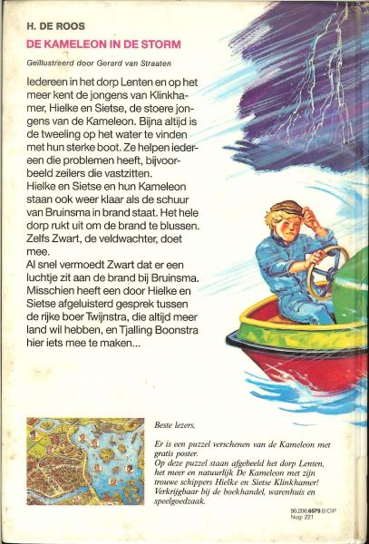 Roos, H. de  Geïllustreerd zwart - wit  door Gerard van Straaten - De Kameleon in de storm