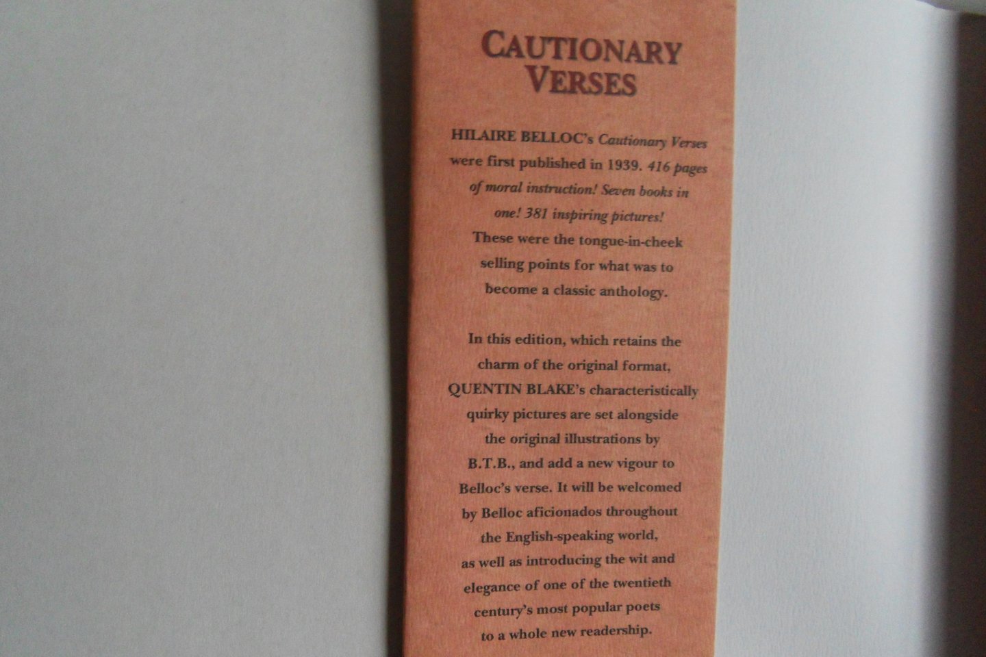 Belloc, Hilaire. - Cautionary Verses.