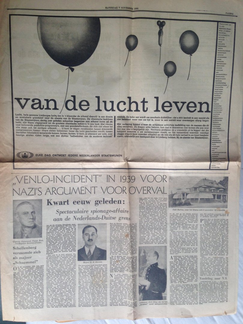  - Krant met artikel over het Venlo Incident in nov 1939