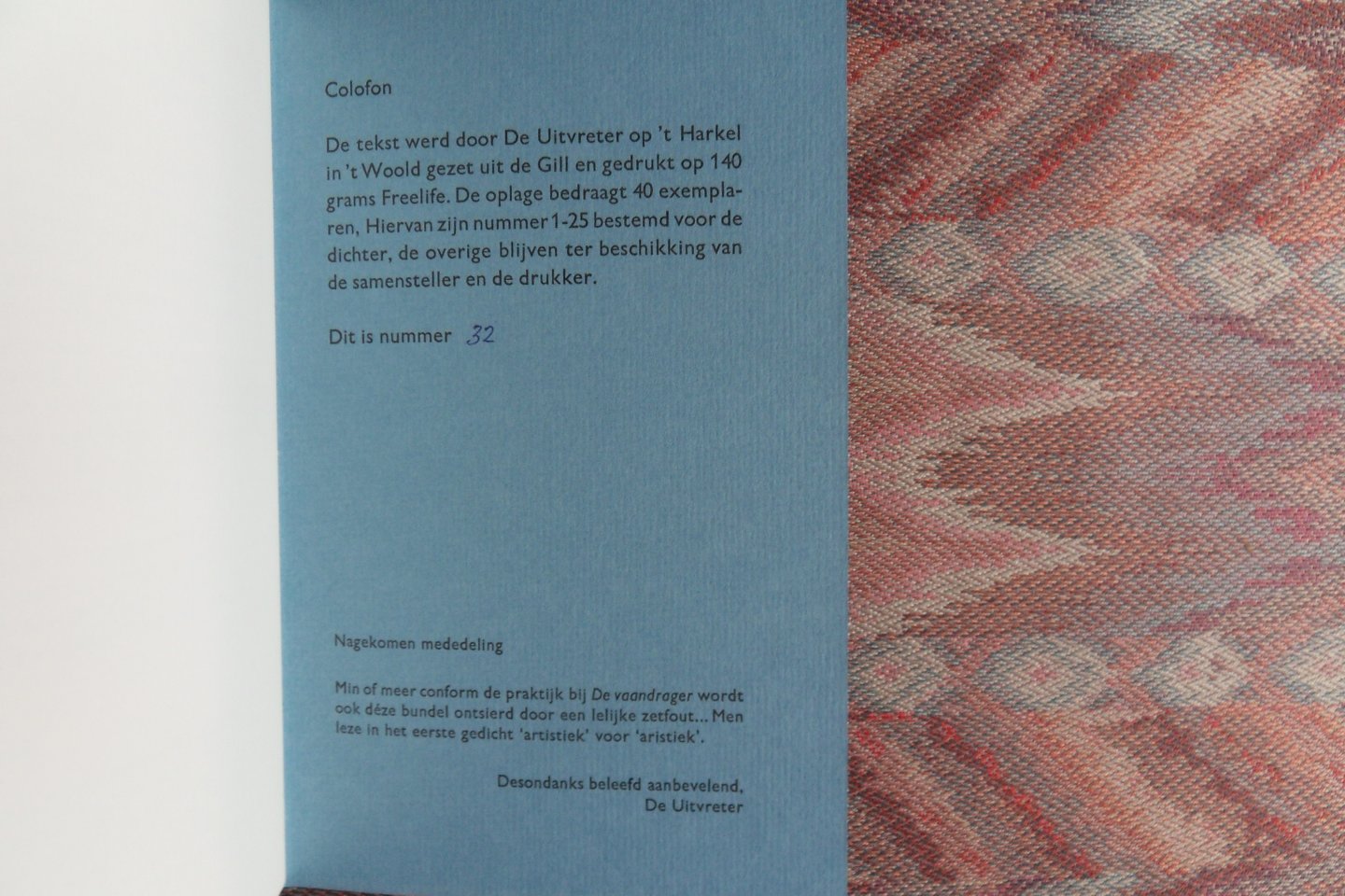 Hoveen. - Made in Rotterdam. [ Genummerd ex. 32 / 40 ].